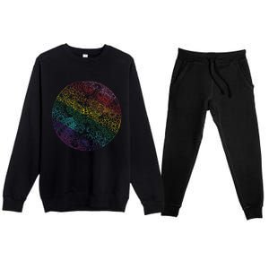 Mandala Symbol In Rainbow Colors Premium Crewneck Sweatsuit Set