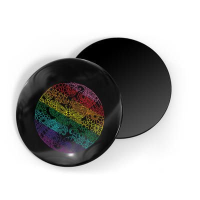 Mandala Symbol In Rainbow Colors Magnet