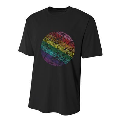 Mandala Symbol In Rainbow Colors Youth Performance Sprint T-Shirt