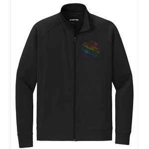 Mandala Symbol In Rainbow Colors Stretch Full-Zip Cadet Jacket