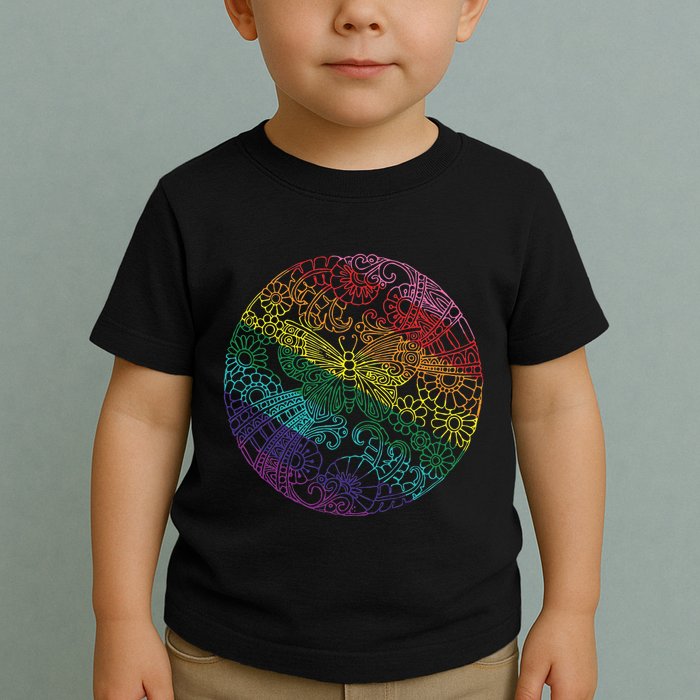 Mandala Symbol In Rainbow Colors Toddler T-Shirt