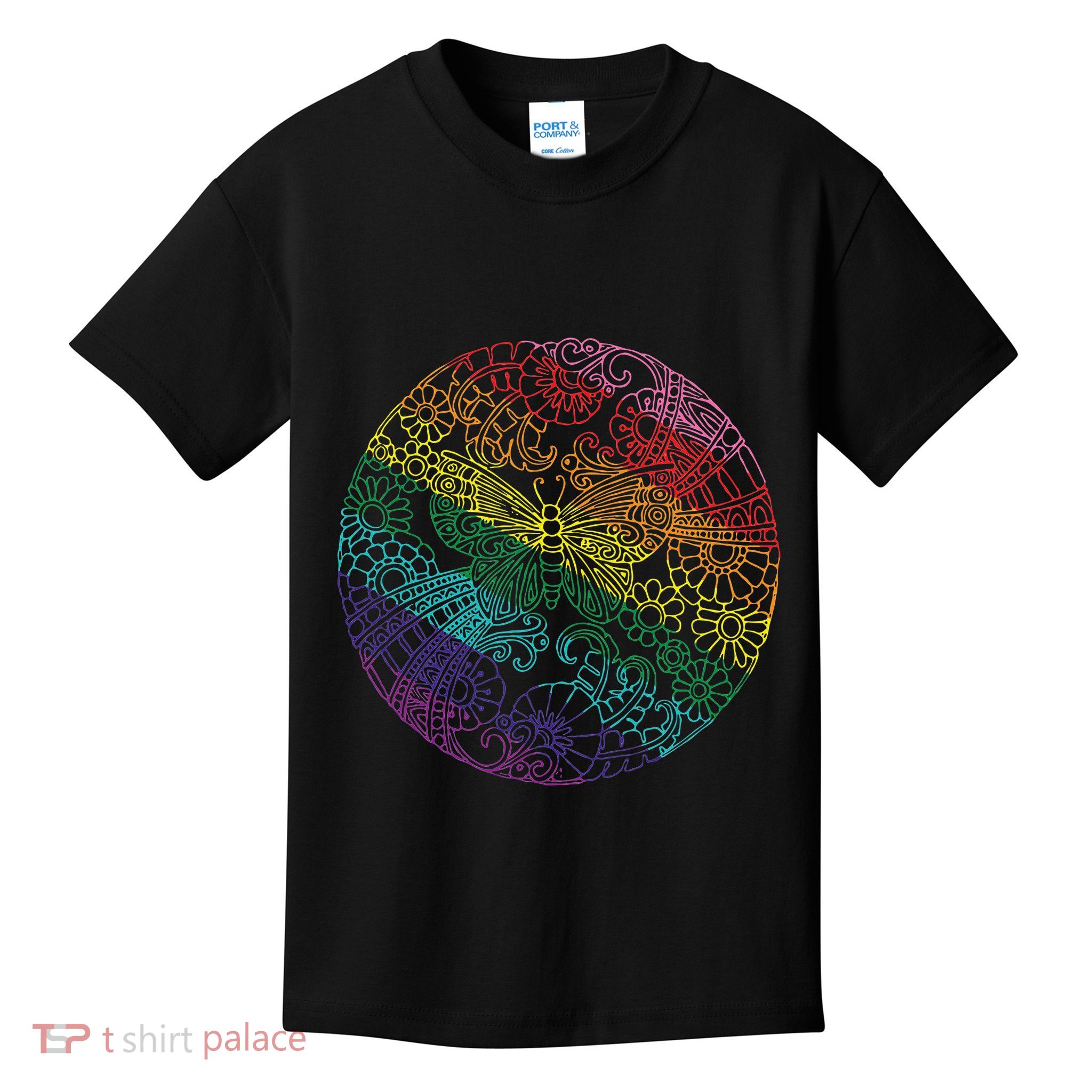 Mandala Symbol In Rainbow Colors Kids T-Shirt