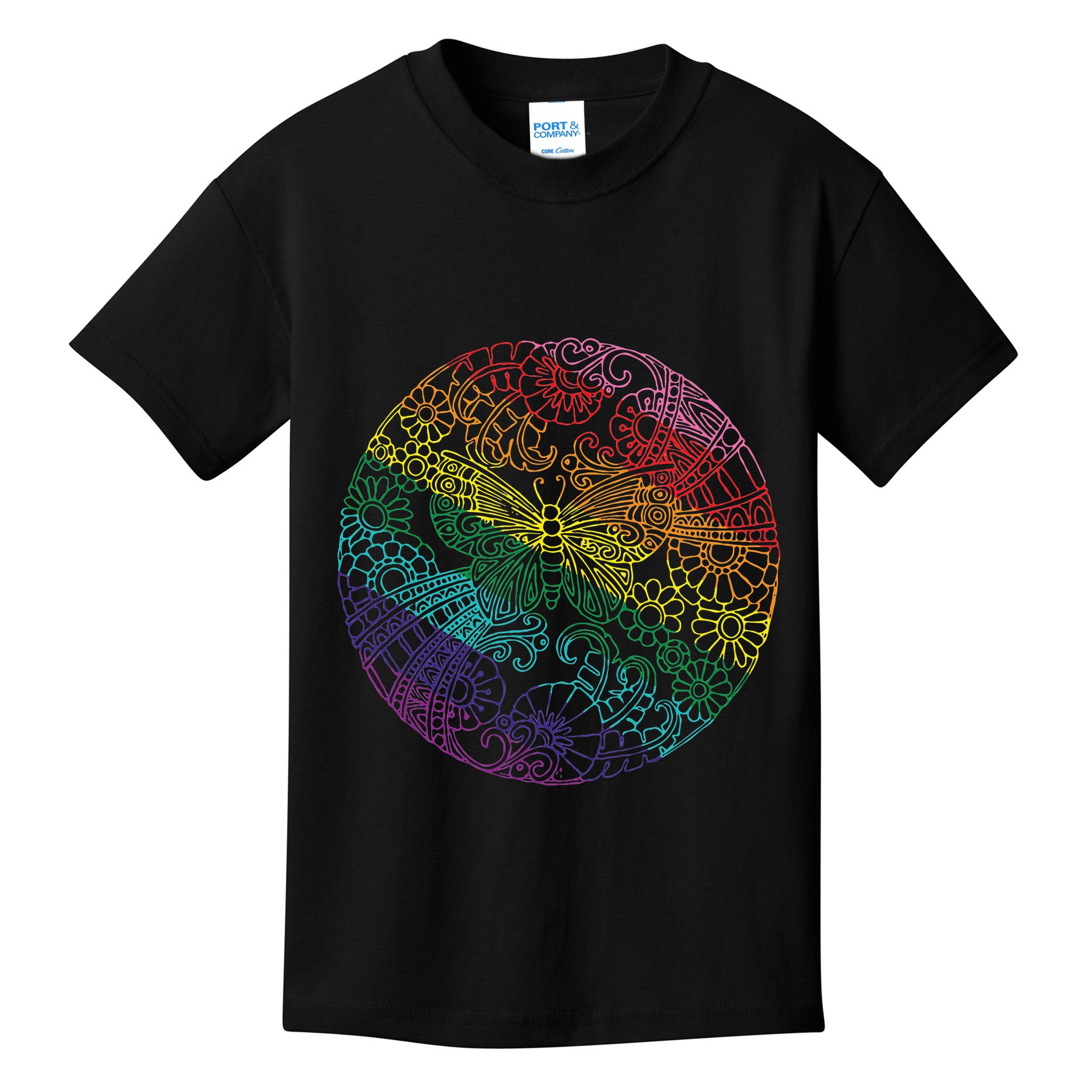 Mandala Symbol In Rainbow Colors Kids T-Shirt