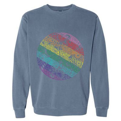 Mandala Symbol In Rainbow Colors Garment-Dyed Sweatshirt