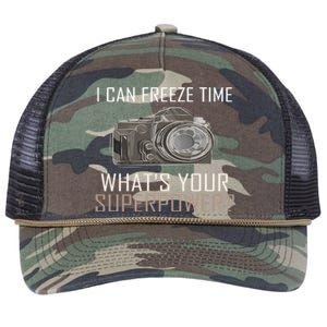 My Superpower? I Can Freeze Time Photographer Great Gift Retro Rope Trucker Hat Cap