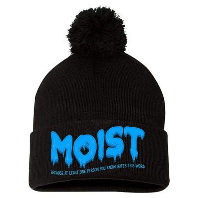 Moist Sarcastic Inappropriate Pom Pom 12in Knit Beanie