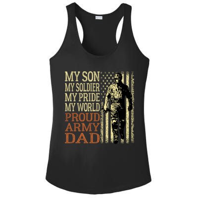 My Son Is A Soldier Hero Proud Army Dad Us Military Father Funny Gift Ladies PosiCharge Competitor Racerback Tank