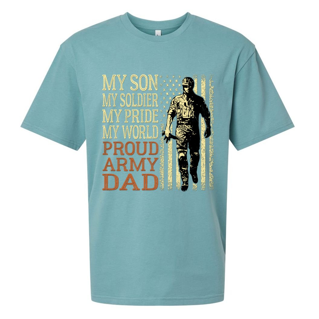 My Son Is A Soldier Hero Proud Army Dad Us Military Father Funny Gift Sueded Cloud Jersey T-Shirt