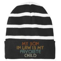 My Son In Law Is My Favorite Child Retro Striped Beanie with Solid Band