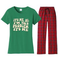 Meme Shirt It's Me, Hi I'm The Problem Funny Saying Humor Saying Women's Flannel Pajama Set