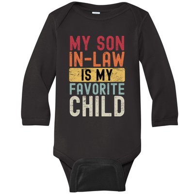 My Son In Law Is My Favorite Child Retro Baby Long Sleeve Bodysuit