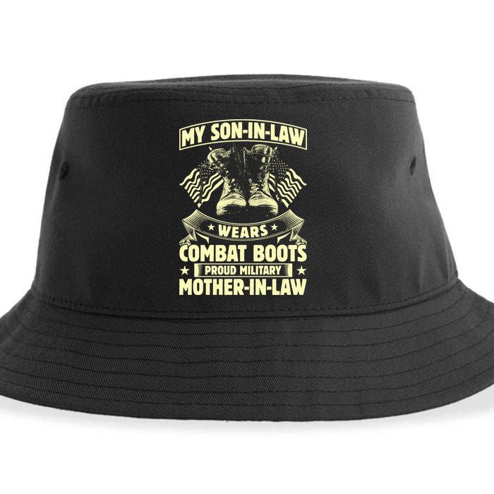 My Son In Law Wears Combat Boots Proud Military Mother In Law Sustainable Bucket Hat