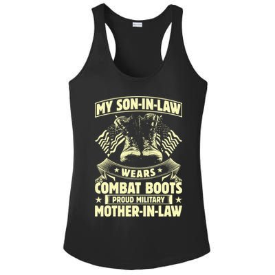 My Son In Law Wears Combat Boots Proud Military Mother In Law Ladies PosiCharge Competitor Racerback Tank