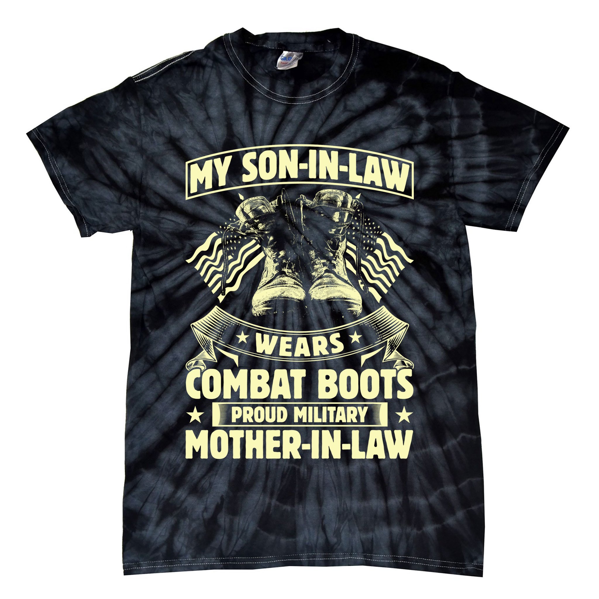 My Son In Law Wears Combat Boots Proud Military Mother In Law Tie-Dye T-Shirt