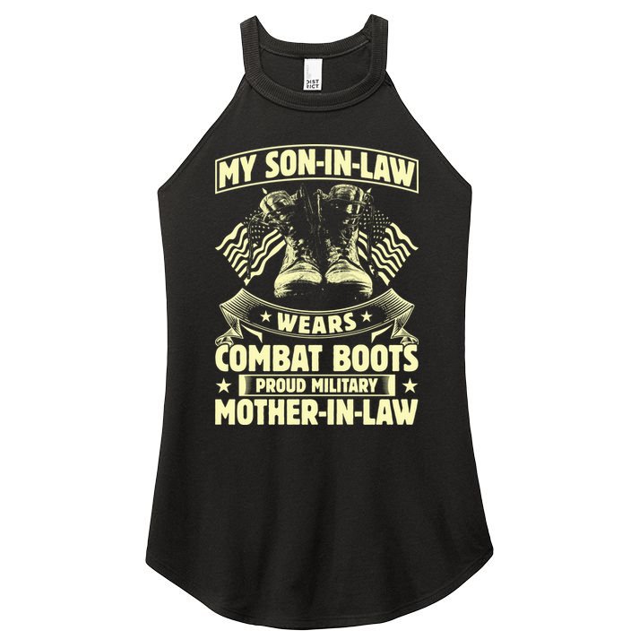 My Son In Law Wears Combat Boots Proud Military Mother In Law Women's Perfect Tri Rocker Tank