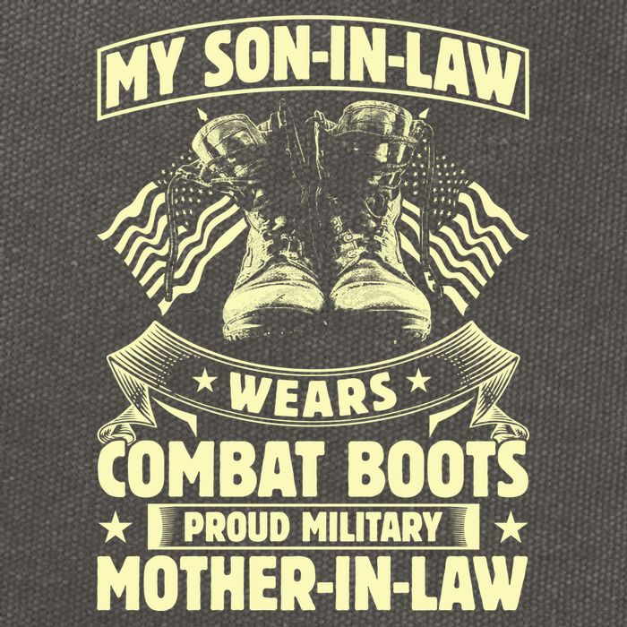 My Son In Law Wears Combat Boots Proud Military Mother In Law Cotton Canvas Backpack