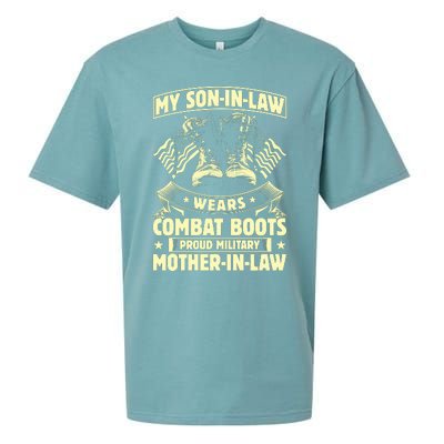 My Son In Law Wears Combat Boots Proud Military Mother In Law Sueded Cloud Jersey T-Shirt