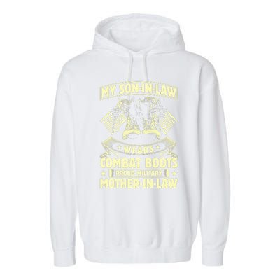 My Son In Law Wears Combat Boots Proud Military Mother In Law Garment-Dyed Fleece Hoodie