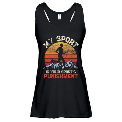 My Sports Is Your Sports Punishment Vintage Runners Athlete Ladies Essential Flowy Tank