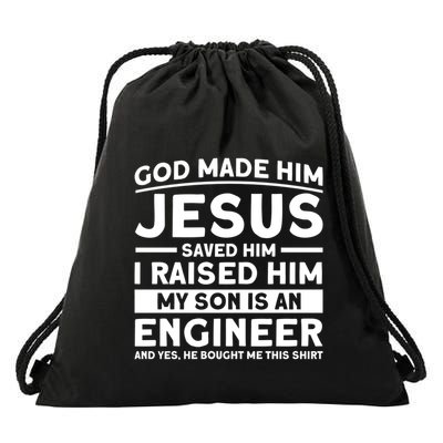 My Son Is A Engineer Engineer Dad Gift Drawstring Bag