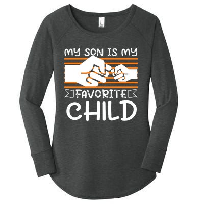 My Son Is My Favorite Child Funny Women's Perfect Tri Tunic Long Sleeve Shirt