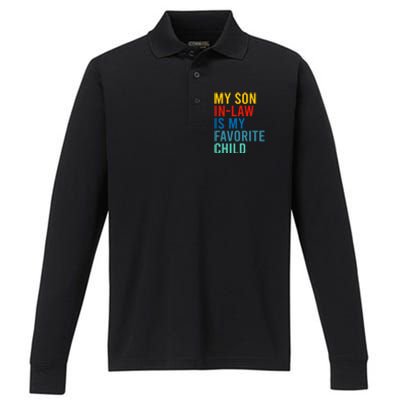 My Son In Law Is My Favorite Child Retro Performance Long Sleeve Polo