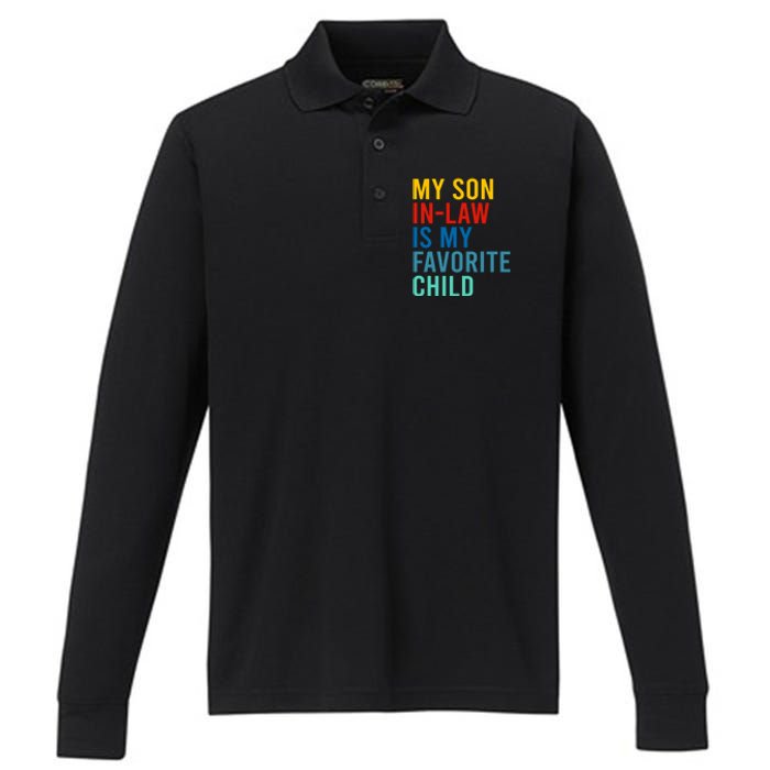 My Son In Law Is My Favorite Child Retro Performance Long Sleeve Polo