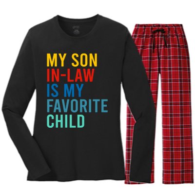 My Son In Law Is My Favorite Child Retro Women's Long Sleeve Flannel Pajama Set 