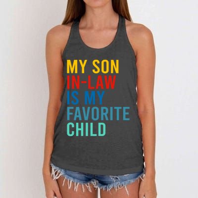 My Son In Law Is My Favorite Child Retro Women's Knotted Racerback Tank