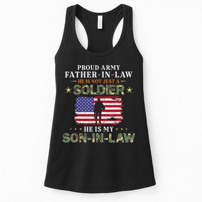 My SonInLaw Is A Soldier HeroProud Army FatherInLaw Womens Tank Top