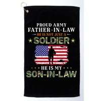 My SonInLaw Is A Soldier HeroProud Army FatherInLaw Golf Towel