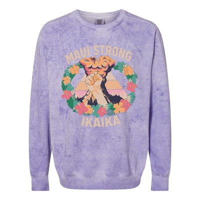 Maui Strong Ikaika Support Maui Fire Victim Colorblast Crewneck Sweatshirt