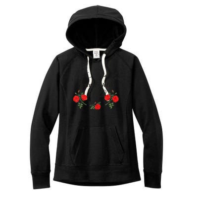 My Son In Law Is My Favorite Child Cute Red Flowers Mom Mama Women's Fleece Hoodie