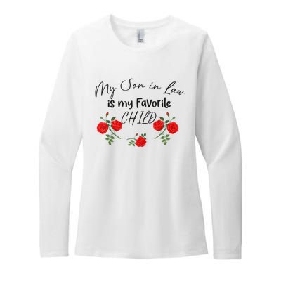 My Son In Law Is My Favorite Child Cute Red Flowers Mom Mama Womens CVC Long Sleeve Shirt