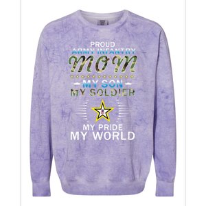 My Son Is A Soldier Hero Proud Army Infantry Mom Funny Gift Colorblast Crewneck Sweatshirt