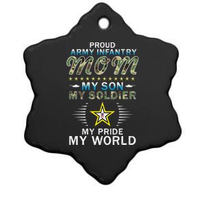 My Son Is A Soldier Hero Proud Army Infantry Mom Funny Gift Ceramic Star Ornament