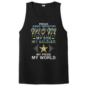 My Son Is A Soldier Hero Proud Army Infantry Mom Funny Gift PosiCharge Competitor Tank