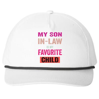 My Soninlaw Is My Favorite Child Family Humor Dad Mom Snapback Five-Panel Rope Hat