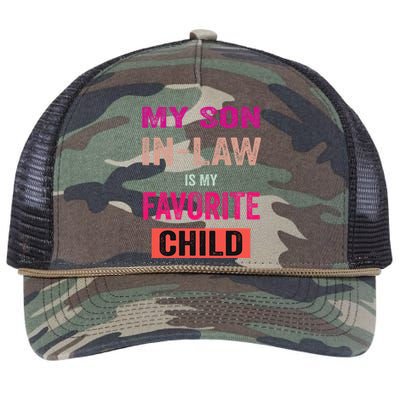 My Soninlaw Is My Favorite Child Family Humor Dad Mom Retro Rope Trucker Hat Cap