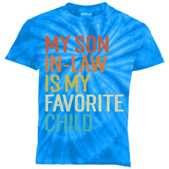 My Son In Law Is My Favorite Funny Family Humor Retro Gift Kids Tie-Dye T-Shirt