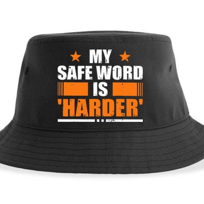 My Safeword Is Harder Inappropriate Sustainable Bucket Hat
