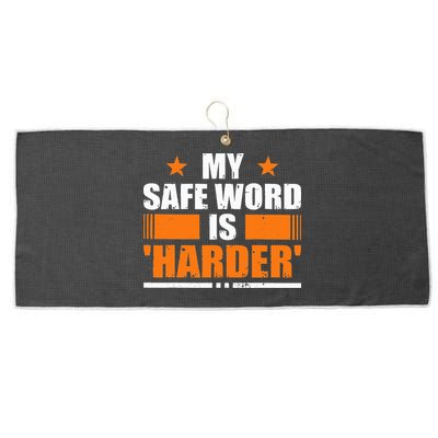 My Safeword Is Harder Inappropriate Large Microfiber Waffle Golf Towel