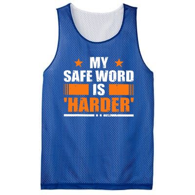 My Safeword Is Harder Inappropriate Mesh Reversible Basketball Jersey Tank