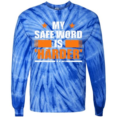 My Safeword Is Harder Inappropriate Tie-Dye Long Sleeve Shirt