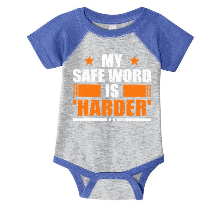 My Safeword Is Harder Inappropriate Infant Baby Jersey Bodysuit