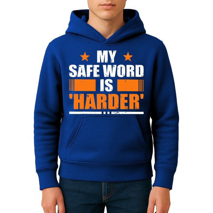 My Safeword Is Harder Inappropriate Kids Hoodie