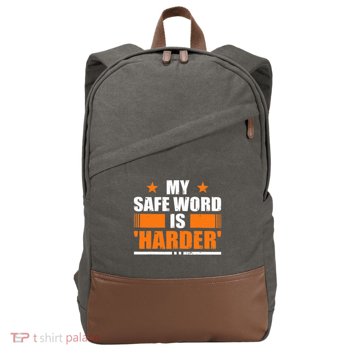 My Safeword Is Harder Inappropriate Cotton Canvas Backpack