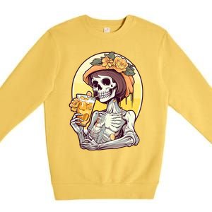 Momster Skeleton Ing Juice Funny Mom Mama Gift Premium Crewneck Sweatshirt