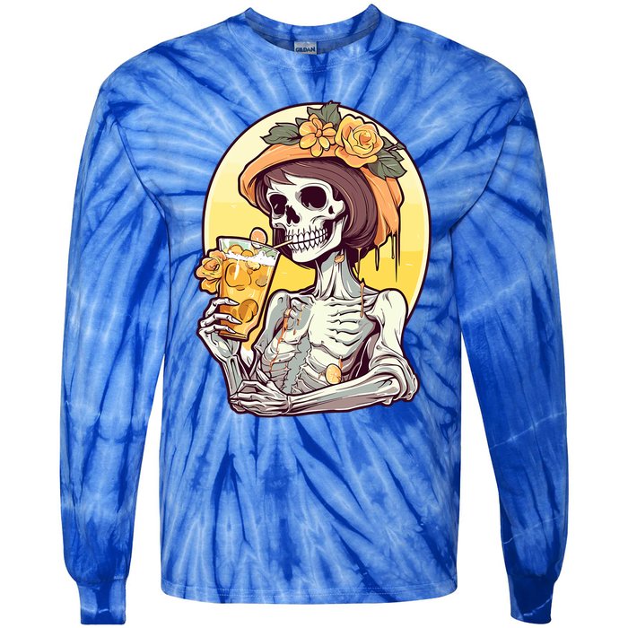 Momster Skeleton Ing Juice Funny Mom Mama Gift Tie-Dye Long Sleeve Shirt