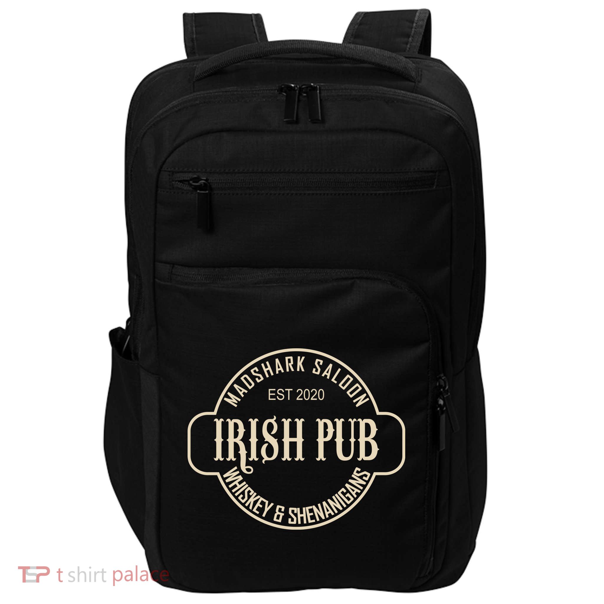 Madshark Saloon Irish Pub Whiskey & Shenanigans Impact Tech Backpack